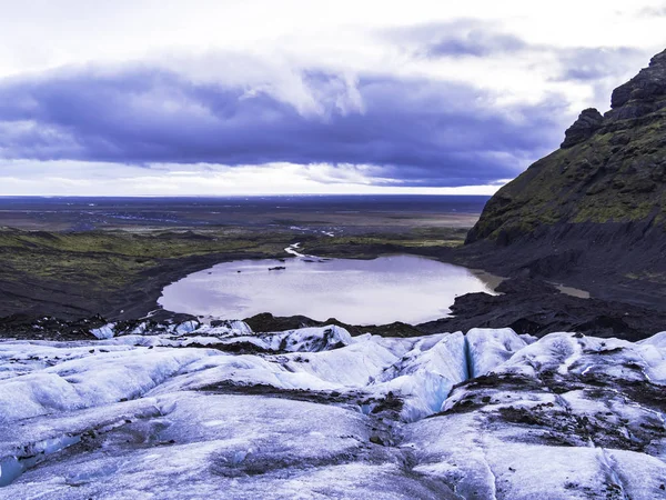 Paysages dramatiques depuis le glacier du parc national Vatnajokull en Islande — Photo