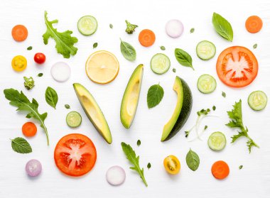 Salata, marul yaprakları, cucu çiğ maddeler ile Gıda desen