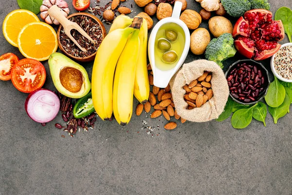 Ingredientes para la selección de alimentos saludables.El concepto de hea — Foto de Stock