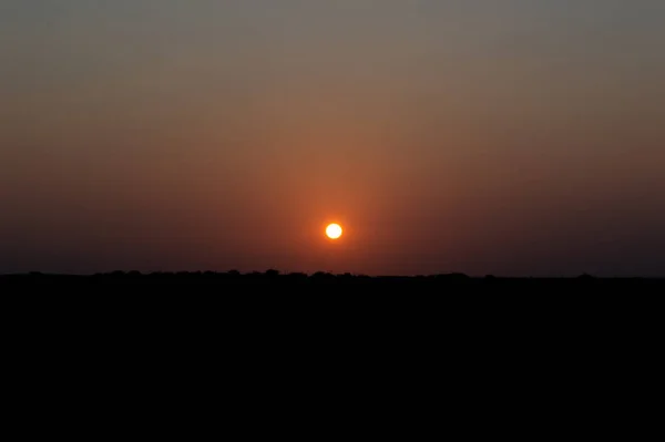 Sunset Empty Field — Stock Photo, Image