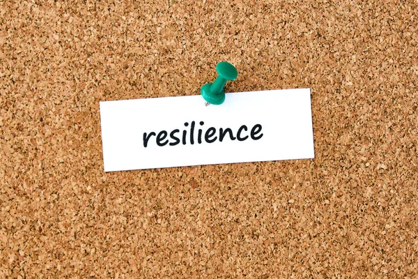 Resilience Word Written Piece Paper Note Cork Board Background — Stock Photo, Image