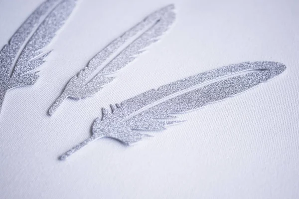 Üç gümüş quills. — Stok fotoğraf