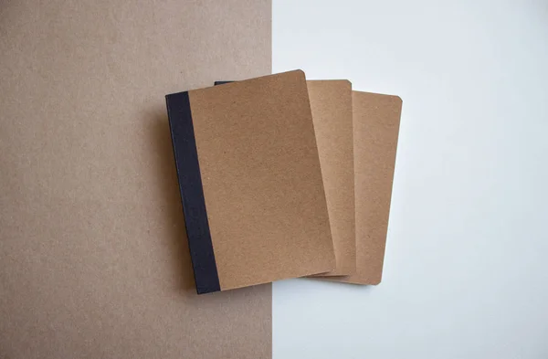 Kraft blank notebooks. — Stock Photo, Image