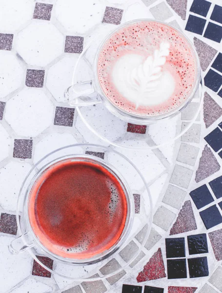 Americano and cappuccino.