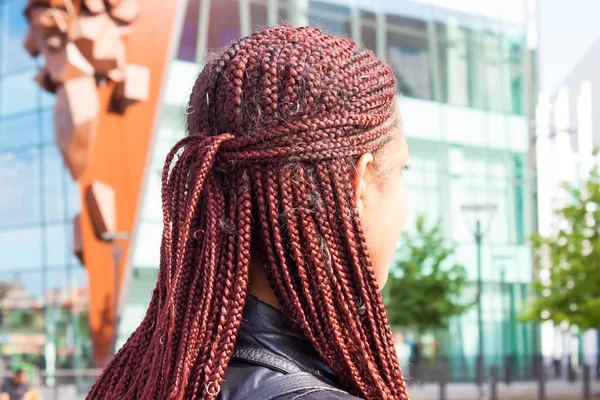 Red braided hair. — Stock Photo, Image