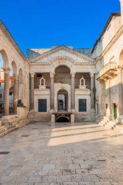 Split, Croatia, morning at the Peristyle square inside palace of Roman Emperor Diocletian  clipart