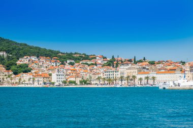 Split, Hırvatistan, sahil ve eski şehir görünümü, Adriyatik kıyısı, deniz manzarası