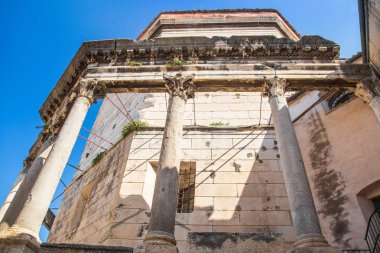 Split, Dalmaçya, Hırvatistan, Roma İmparatoru Diocletianus Sarayı'ndaki mozole, tarihi Peristyle, Unesco dünya mirası, geniş açı 