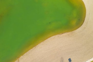  Sonbaharda Zagreb, Hırvatistan ve Bundek gölünün hava manzarası 