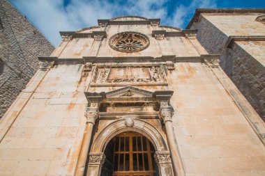  Hırvatistan 'ın Dubrovnik kentindeki Aziz Kurtarıcı Kilisesi, dış ve rönesans tarzı 