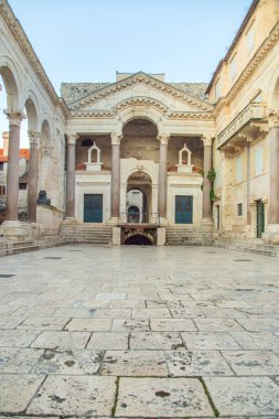 Split, Hırvatistan, Roma İmparatoru Diocletians sarayı ve Peristyle meydanı