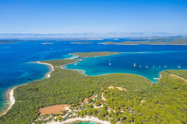 Bela Paisagem Marinha Adriático Croácia Arquipélago Dugi Otok Muitas Pequenas — Fotografia de Stock