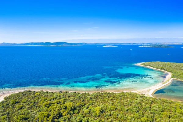 Красивый Морской Пейзаж Адриатике Хорватии Архипелаг Дуги Оток Яхты Стоящие — стоковое фото