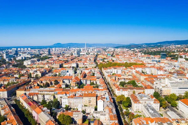 Загреб Столица Хорватии Старый Центр Города Вид Воздуха Дрона — стоковое фото