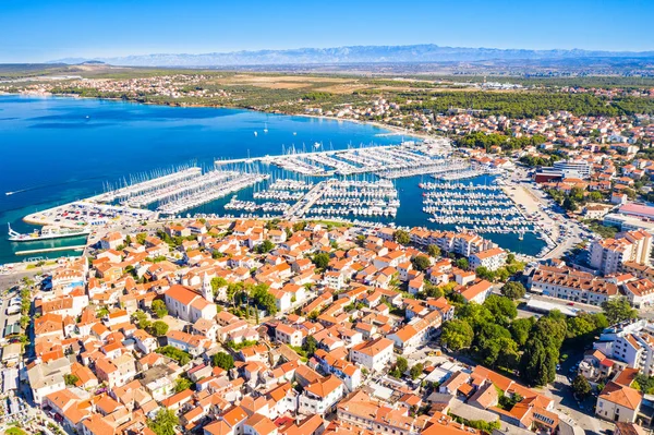 Kroatië Stad Biograd Moru Uitzicht Vanuit Lucht Jachthaven Het Historische — Stockfoto