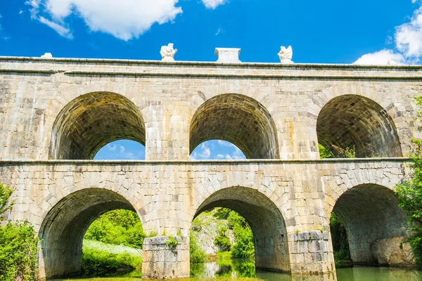 Хорватія Чудовий Кам Яний Міст Століття Арками Туні Річці Туньчіца — стокове фото