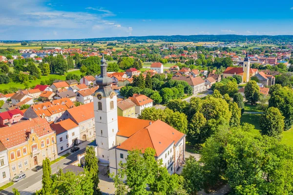 Panoramiczny Widok Lotu Ptaka Miasto Koprivnica Regionie Podravina Chorwacji — Zdjęcie stockowe