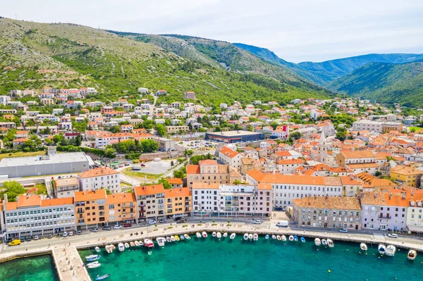 Panorama Della Città Costiera Senj Primorje Croazia — Foto Stock