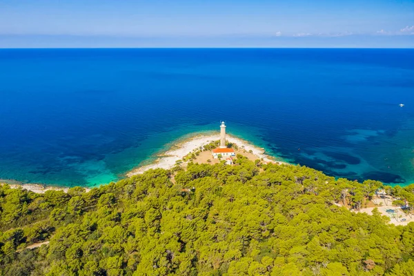 Belle Croatie Paysage Marin Étonnant Phare Veli Rat Sur Île — Photo