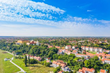 Hırvatistan 'ın Vukovar, Slavonya ve Srijem bölgelerinin hava manzarası