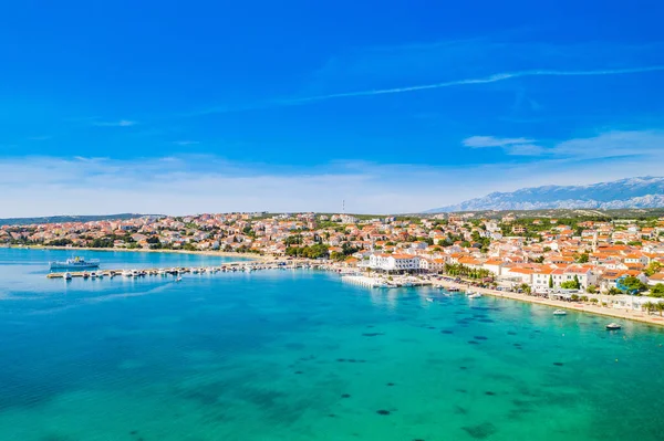 Chorwacja Piękne Wybrzeże Adriatyku Miasto Novalja Wyspie Pag Centrum Miasta — Zdjęcie stockowe