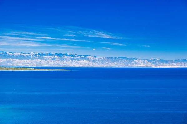 Κροατία Αδριατική Θαλασσογραφία Και Όρος Velebit Στο Παρασκήνιο — Φωτογραφία Αρχείου