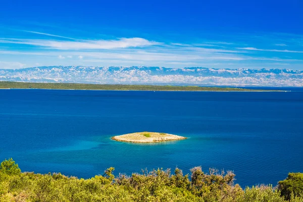 Croácia Costa Adriática Pequena Ilha Osir Perto Losinj Montanha Velebit — Fotografia de Stock