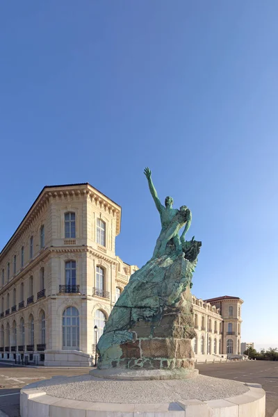Statue Tribute Heroes Sea Palace Pharo Marseille — Stock Photo, Image