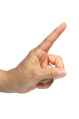 El yapma işareti beyaz arka plan üzerinde izole dikkatli olun