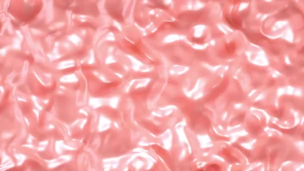 Pink Organic Loop Plastic Render Abstract Wavy Background Pattern Elegant — Stock Video