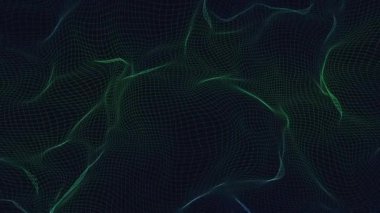 Digital abstract green background technology particles motion loop background