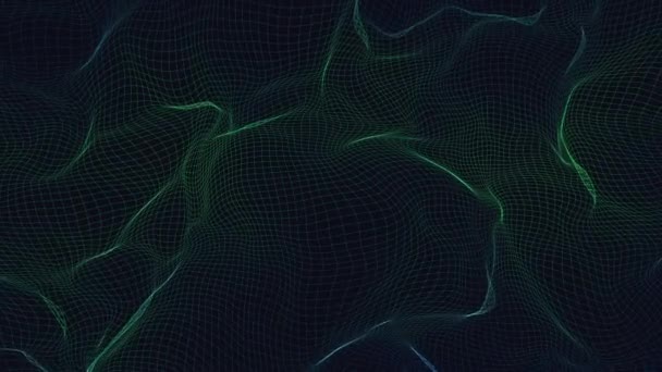 Digital Abstract Green Background Technology Particles Motion Loop Background — Stok video