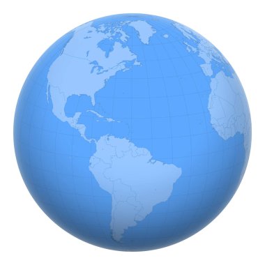 Yeryüzündeki Barbados. Dünya, Barbados 'un konumuna odaklanmış durumda. Barbados Haritası. Başkent katmanı içerir.