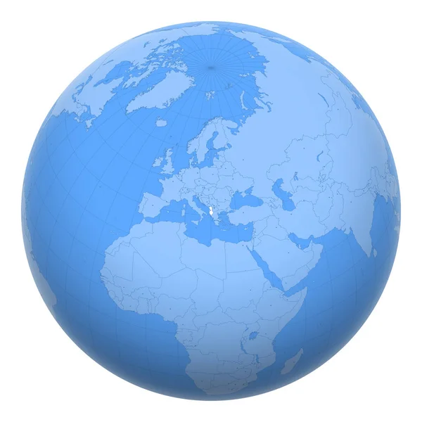 Albania Globe Earth Centered Location Republic Albania Map Albania Includes — Stock Vector