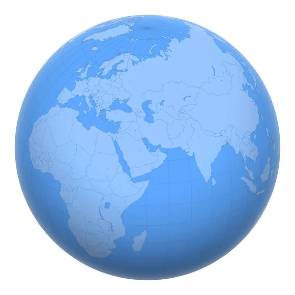 世界中のバーレーン バーレーン王国の位置を中心とした地球 バーレーンの地図 資本都市の層が含まれています — ストックベクタ