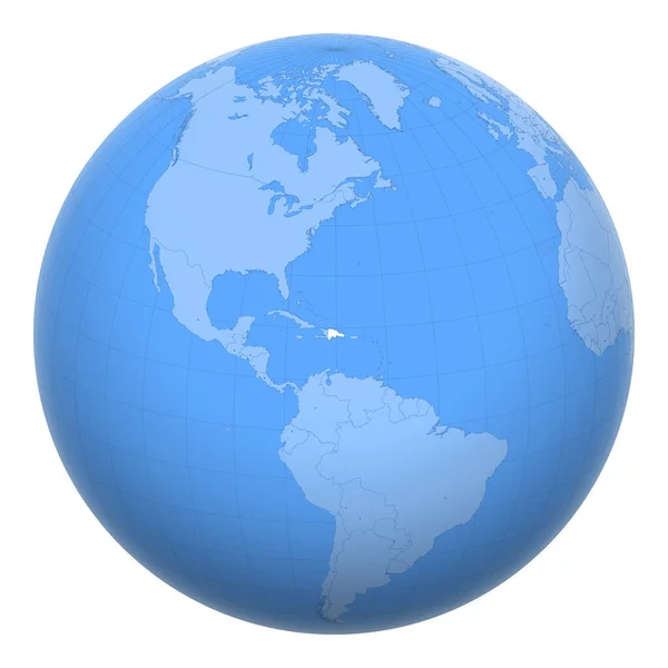 세계에 도미니카 공화국 지구는 도미니카 공화국의 위치를 중심으로 있었다 도미니카 — 스톡 벡터