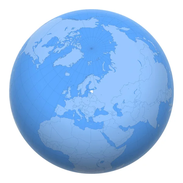 Estland Auf Dem Globus Die Erde Zentriert Sich Auf Den — Stockvektor