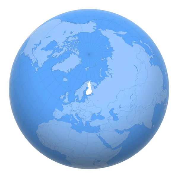 Finnland Auf Dem Globus Die Erde Zentriert Sich Auf Den — Stockvektor