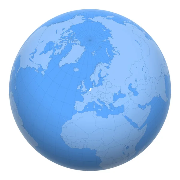 荷兰在全球 地球的中心是荷兰王国的所在地 荷兰地图 包括与首都的层 — 图库矢量图片