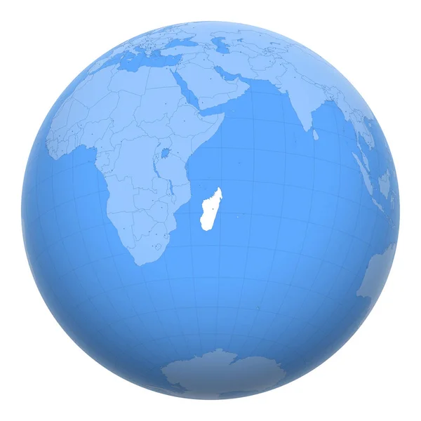 Madagascar Globe Earth Centered Location Republic Madagascar Map Madagascar Includes — Stock Vector