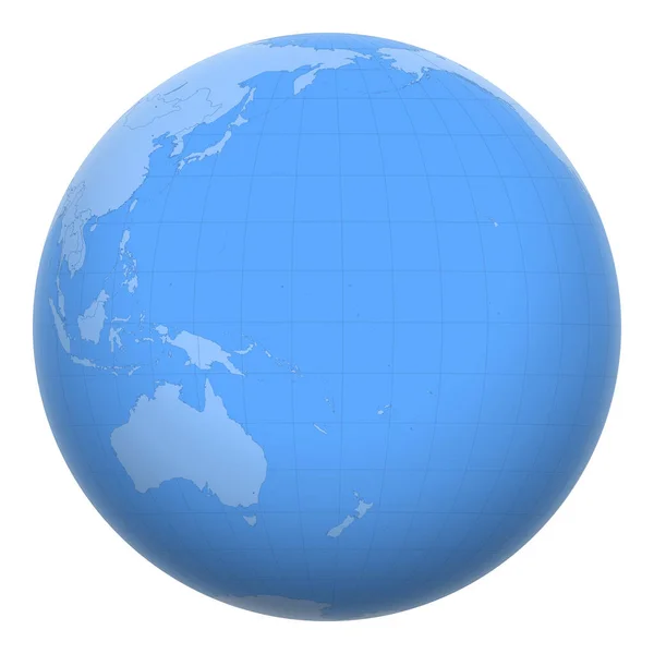 瑙鲁在全球 地球的中心是瑙鲁共和国的位置 瑙鲁地图 包括与首都的层 — 图库矢量图片