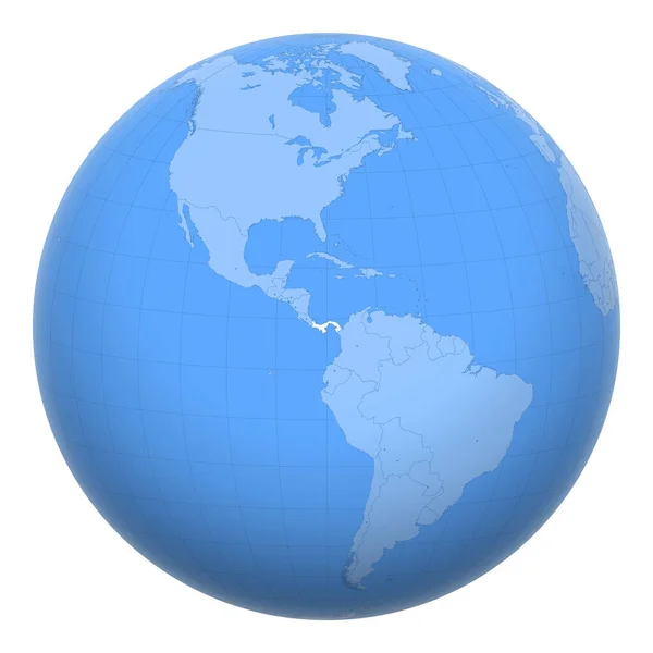 Panama Zeměkouli Země Soustředila Místo Panamské Republiky Mapa Panamy Zahrnuje — Stockový vektor