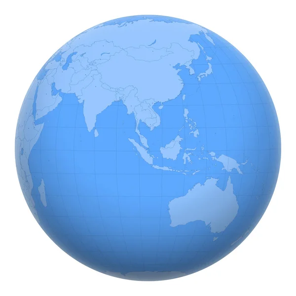 Сінгапур Земній Кулі Земля Зосереджена Місці Розташування Республіки Сінгапур Карта — стоковий вектор
