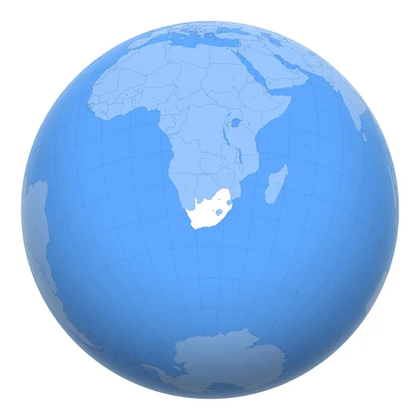 Südafrika Auf Dem Globus Erde Zentriert Standort Der Republik Südafrika — Stockvektor