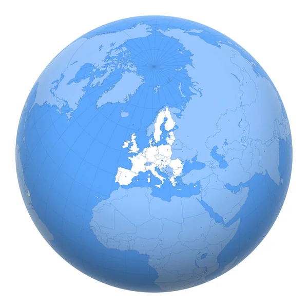 União Europeia Mundo Terra Centrada Localização União Europeia Mapa União — Vetor de Stock