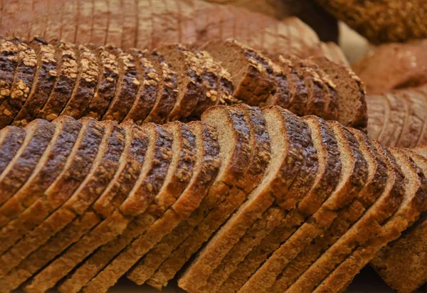 Sliced Rye Bread Sunflower Seeds Wholegrain Bread — Stock Photo, Image