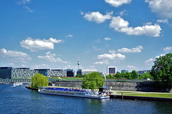 Berlin Germany May 2016 Tourist Boat River Spree — Stock Photo, Image
