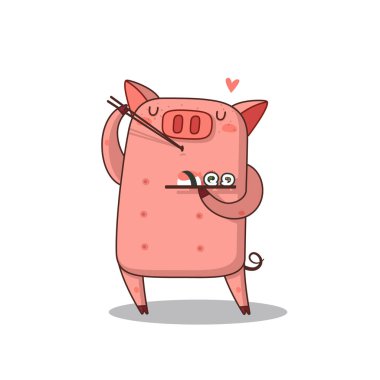 mutlu domuz yeme suşi