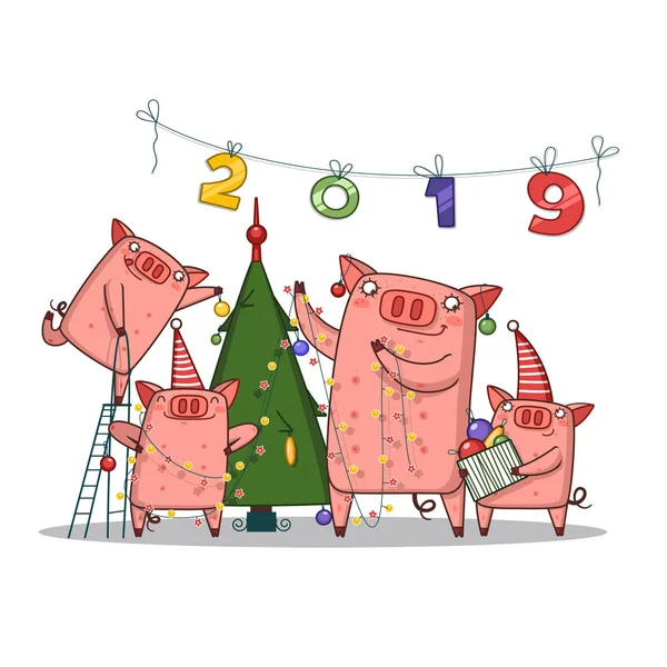 bir aile bir Noel ağacı süsleme resmi