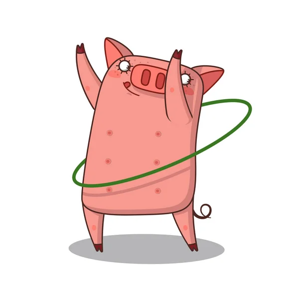 Cochon Que Cerceau — Image vectorielle